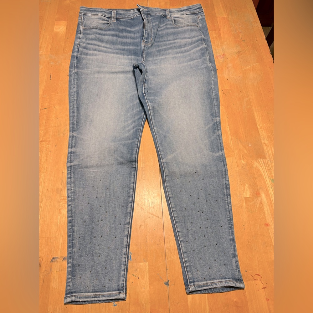 American Eagle Rhinestone Stretch high rise Jegging